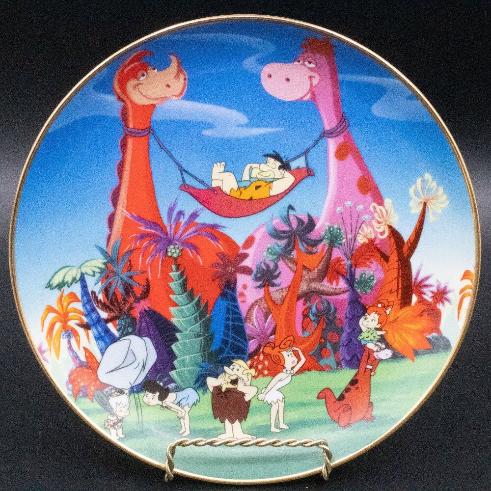 Hanna-Barbera The Flintstones -Where's Fred- Franklin Mint Porcelain Plate 1995